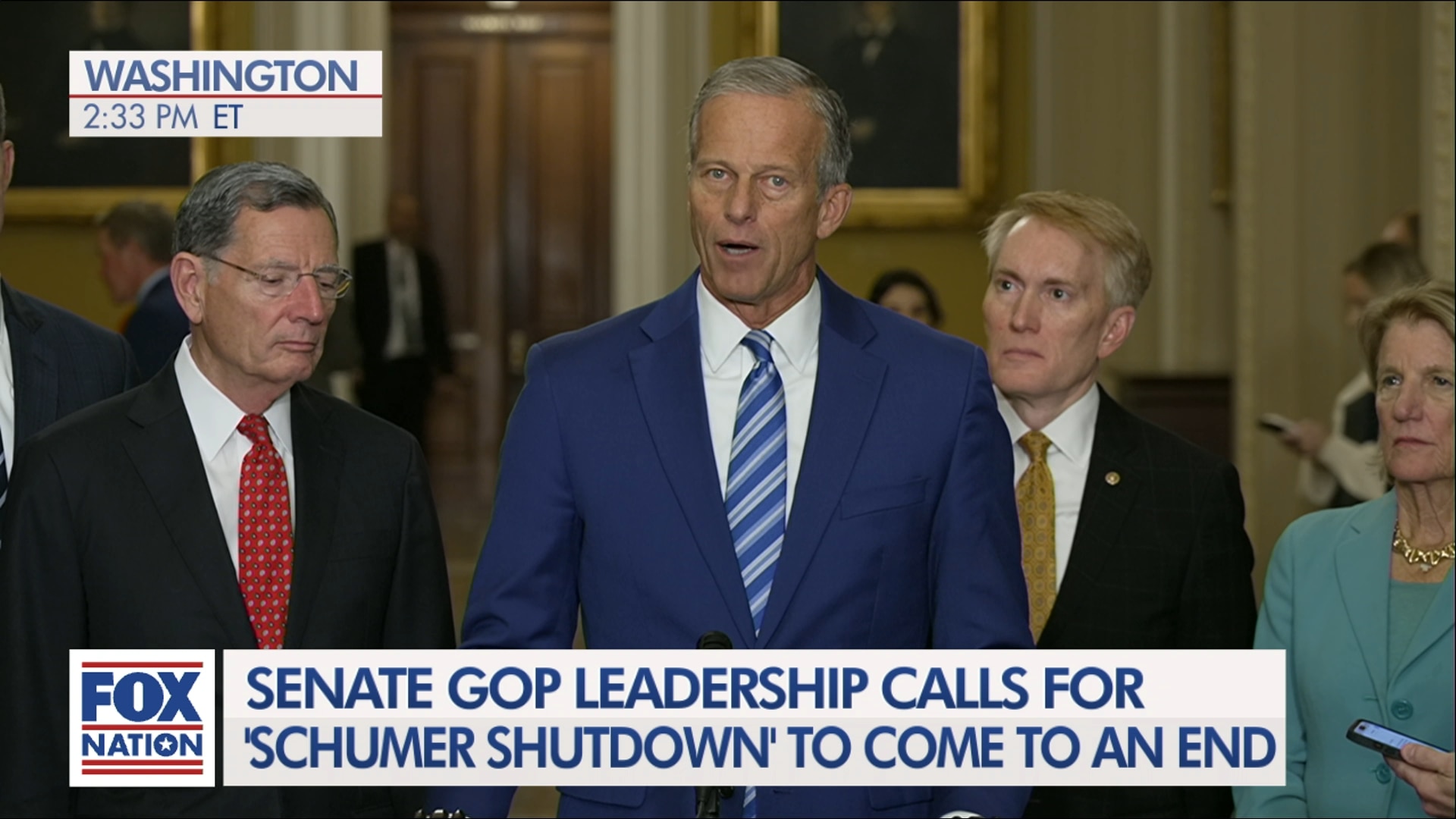 Senate GOP Leaders Speak on Shutdown Day 15