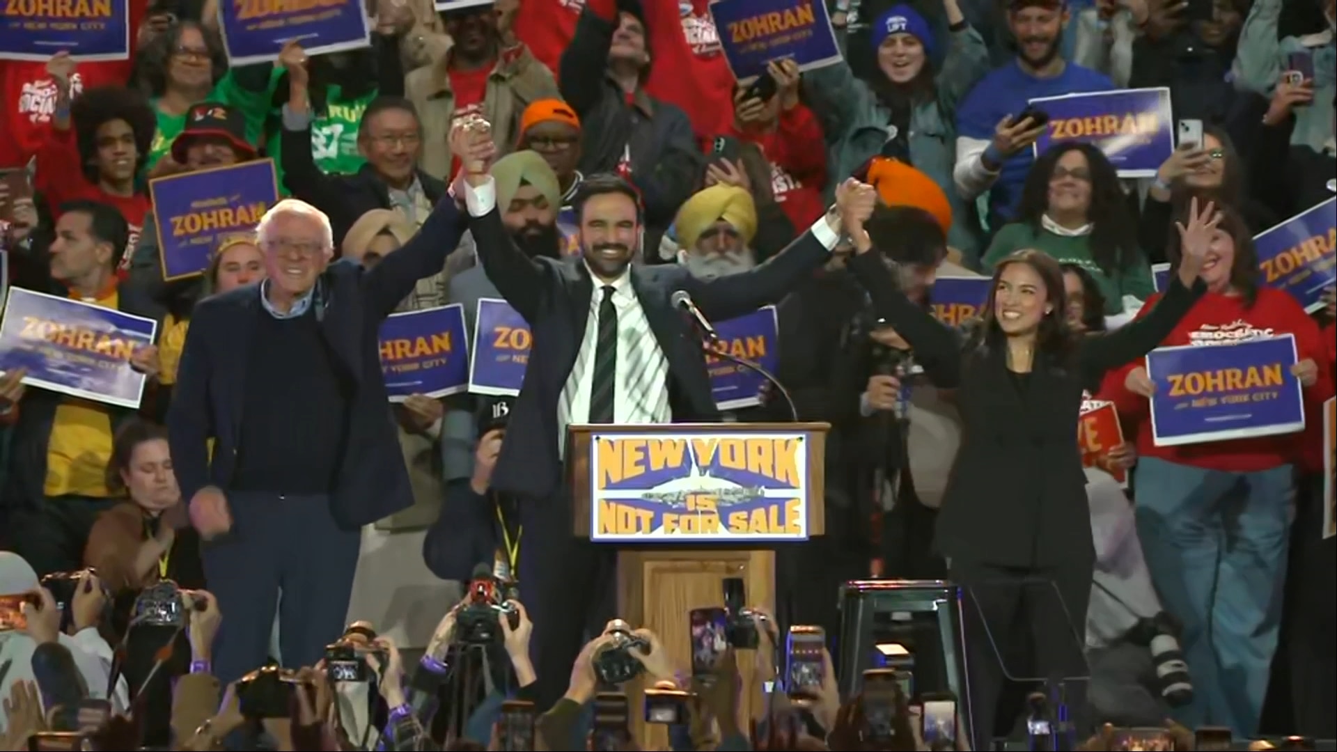 Bernie Sanders, AOC Rally With Zohran Mamdani