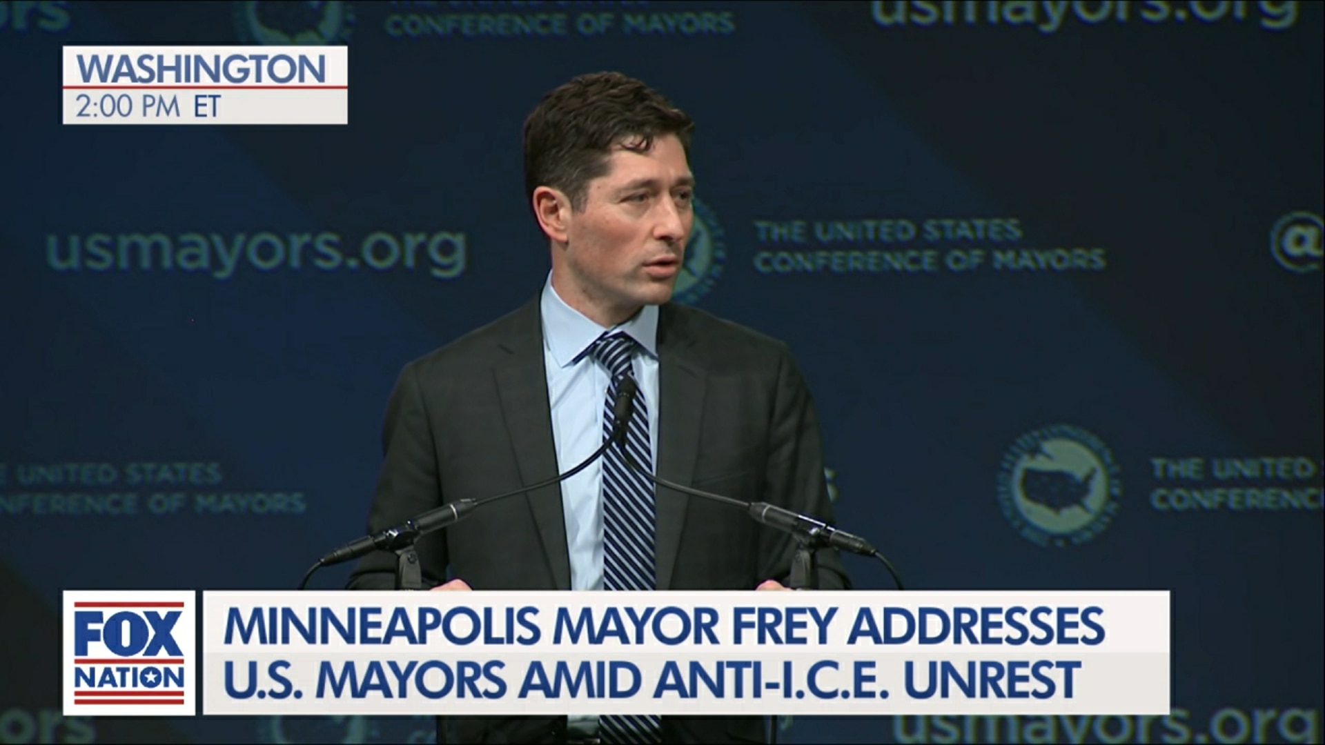Jacob Frey Addresses U.S. Mayors in DC