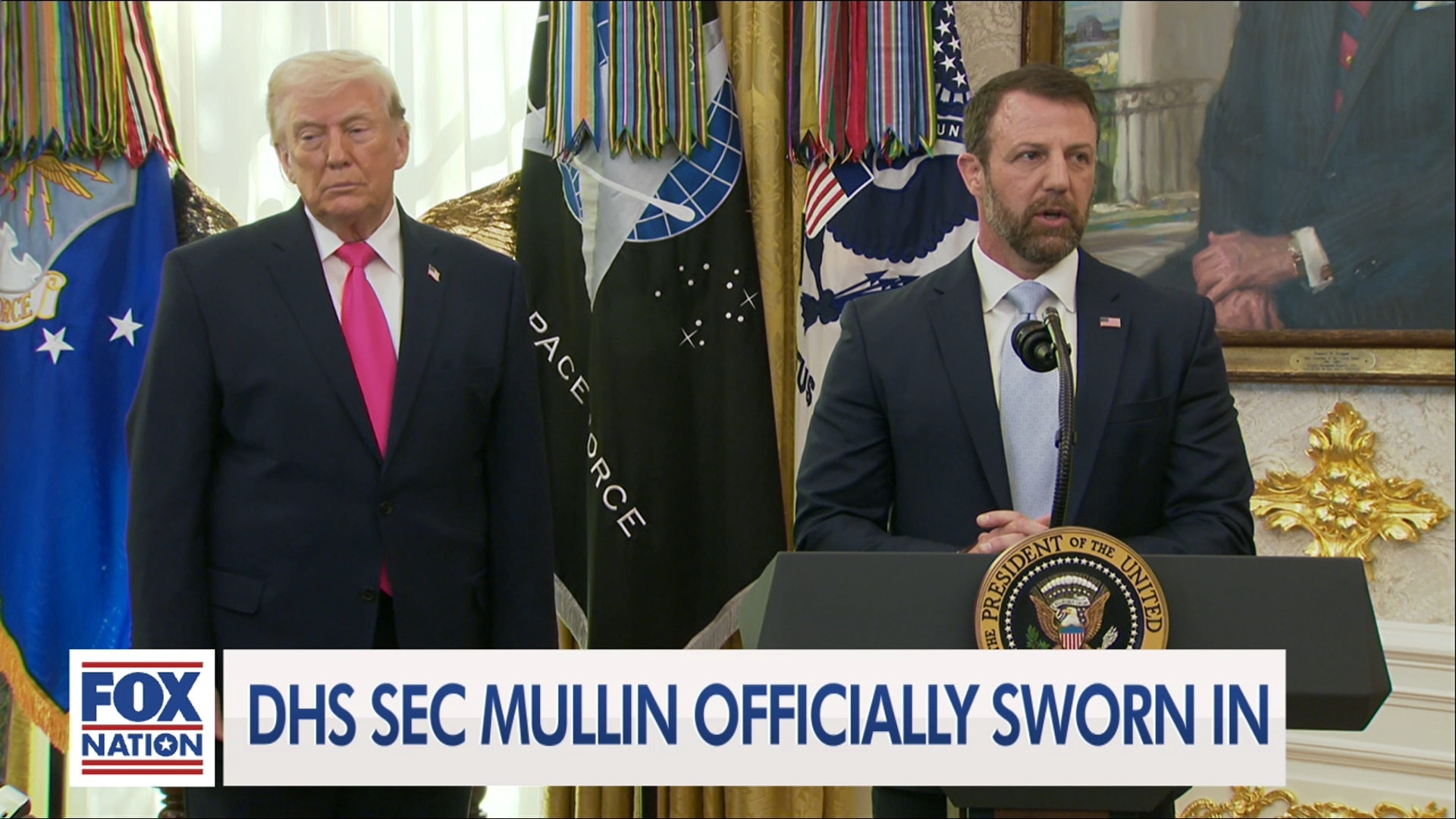 Trump Confirmation Hearings - (3/24) Markwayne Mullin Sworn in as DHS Secretary