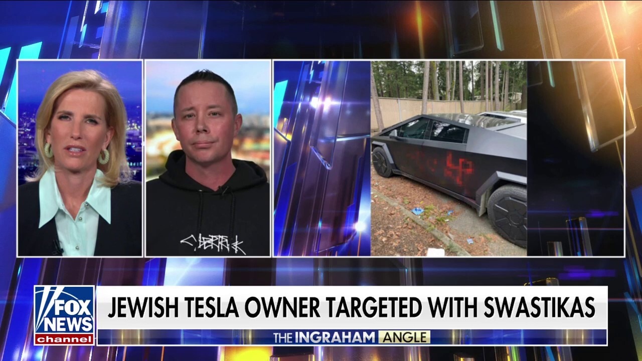 Tesla owner finds cybertruck vandalized with swastikas