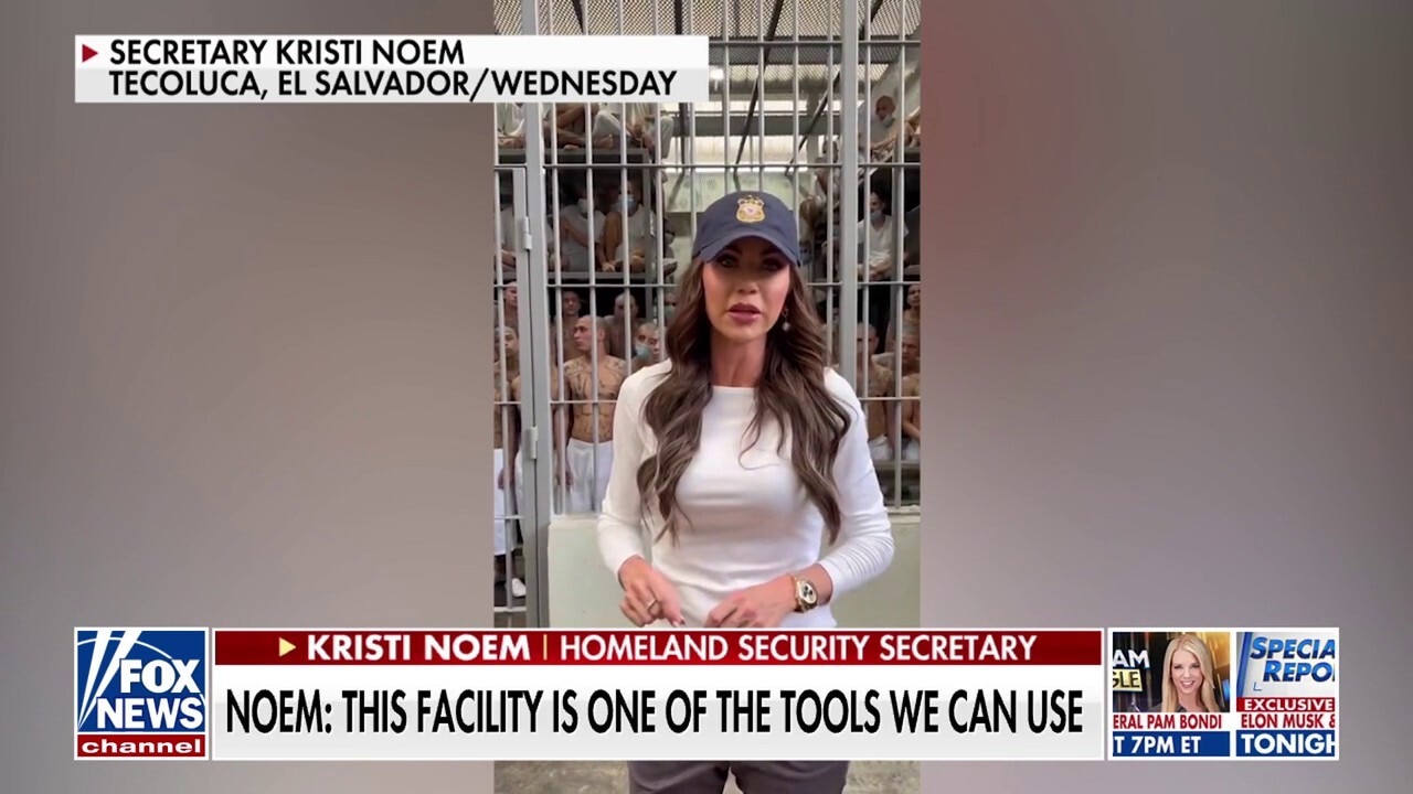 Noem visits El Salvador prison where deported Venezuelans were sent, issues warning to immigrants