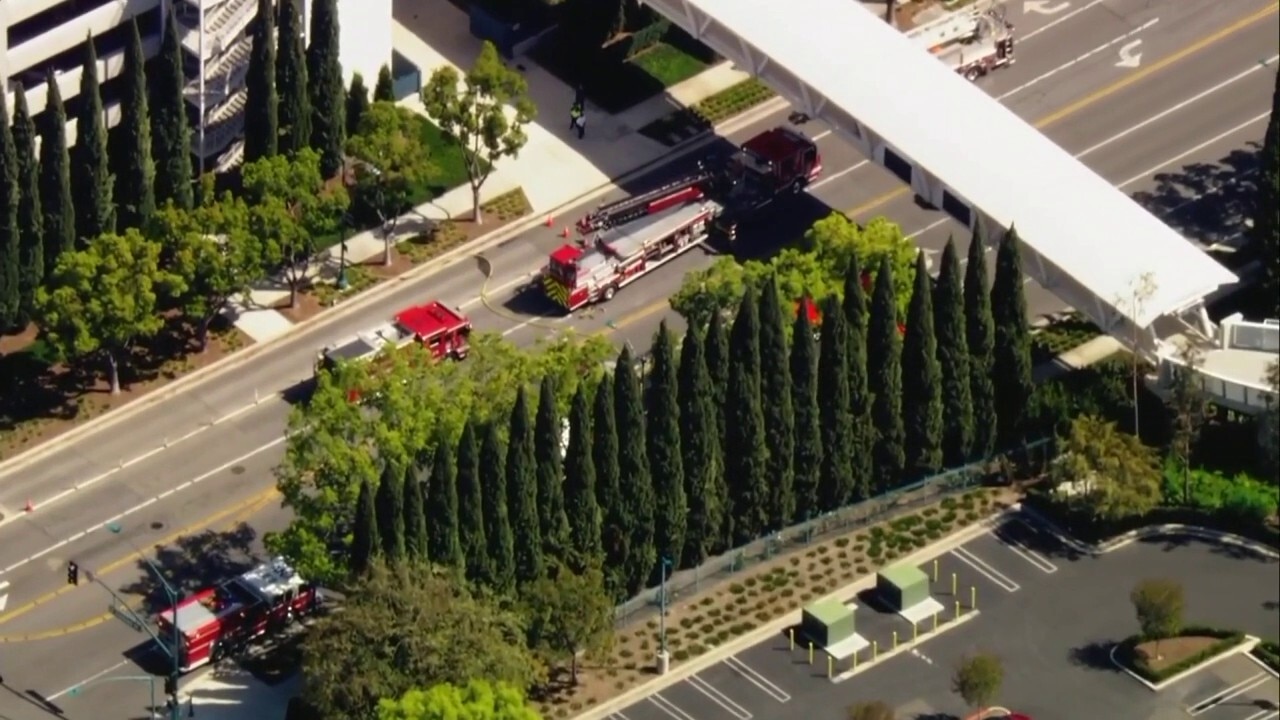 Car catches fire at Disneyland parking structure