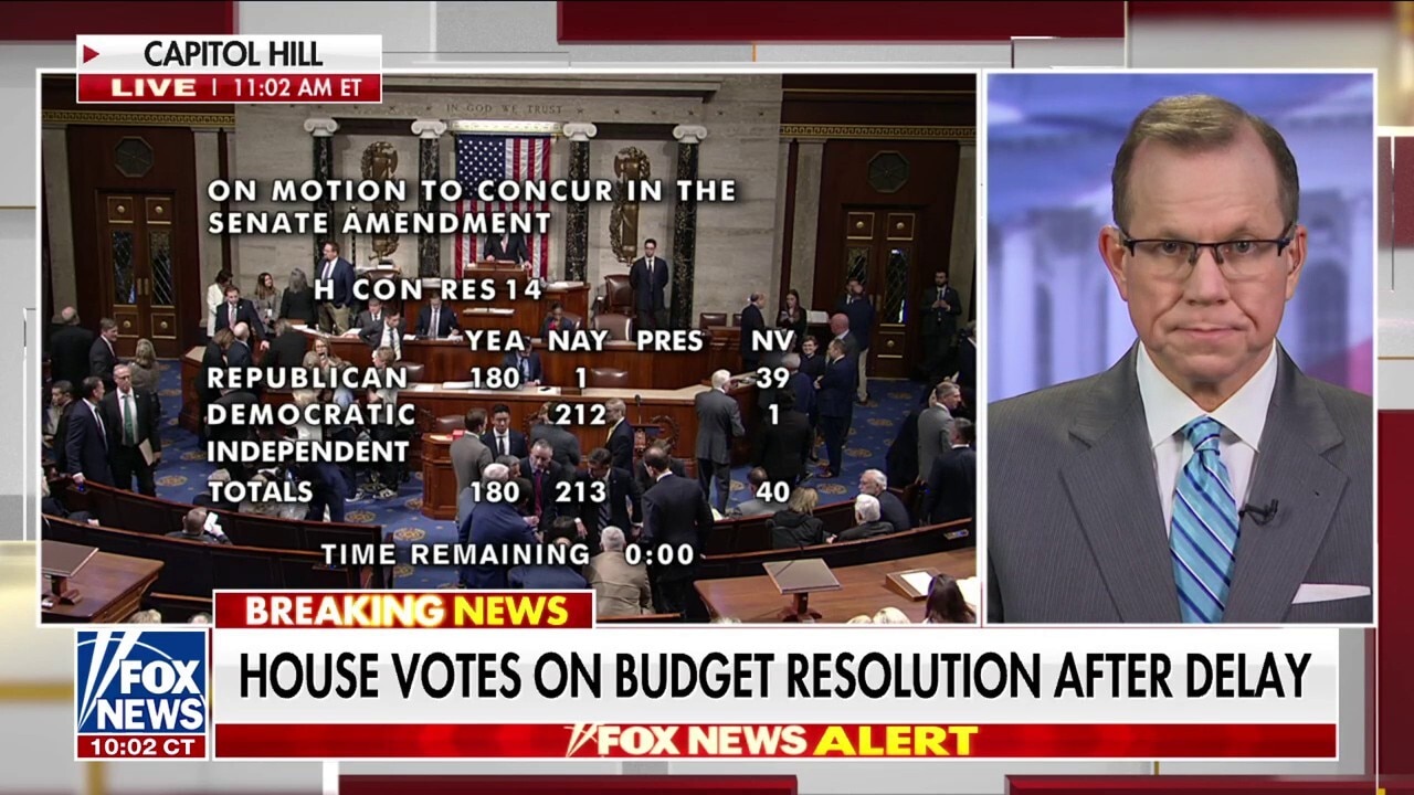 House vote on budget resolution resumes after delay