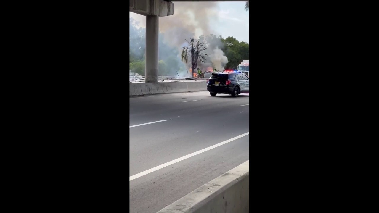 Firefighters battle blaze near site of small plane crash in Florida