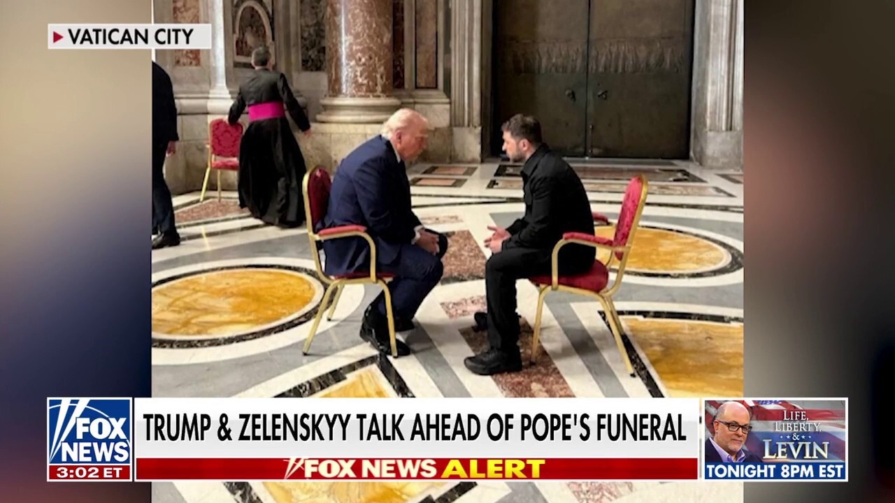 Trump seen with Zelenskyy before Pope Francis’ funeral as the war in Ukraine continues