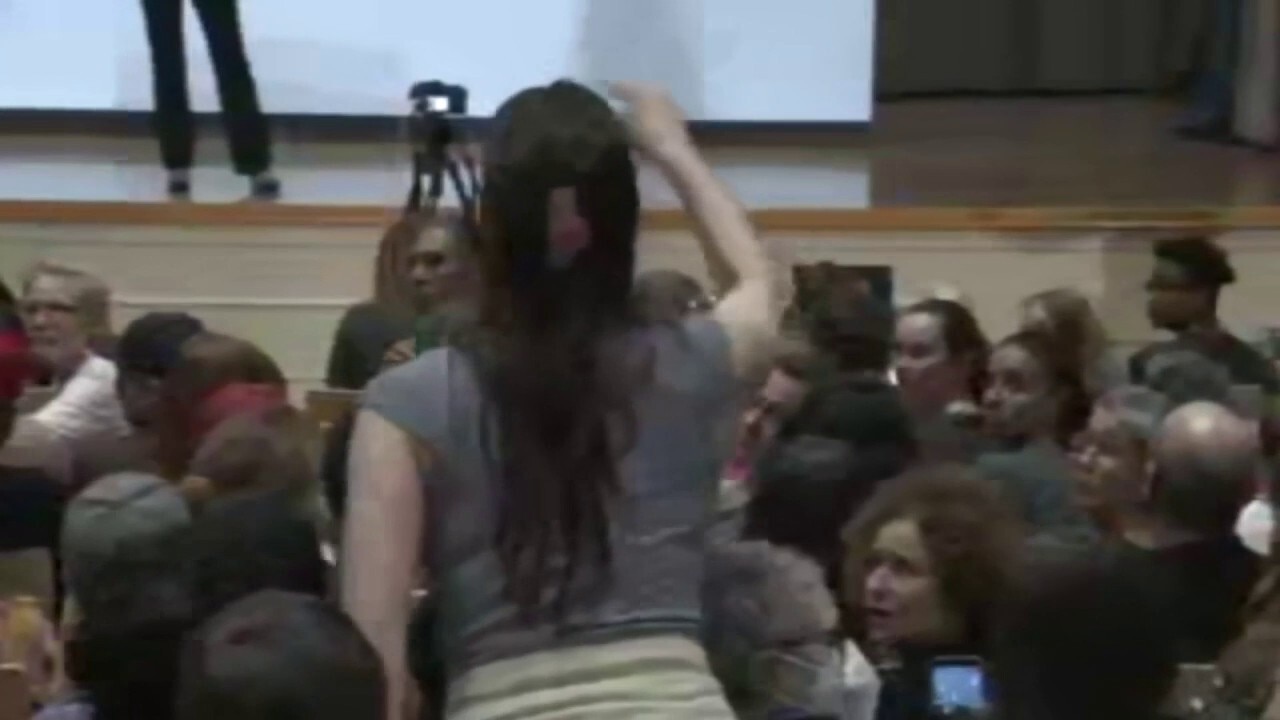Hysterical town hall attendee interrupts AOC, yells about 'genocide' in Gaza: 'You're a liar!'
