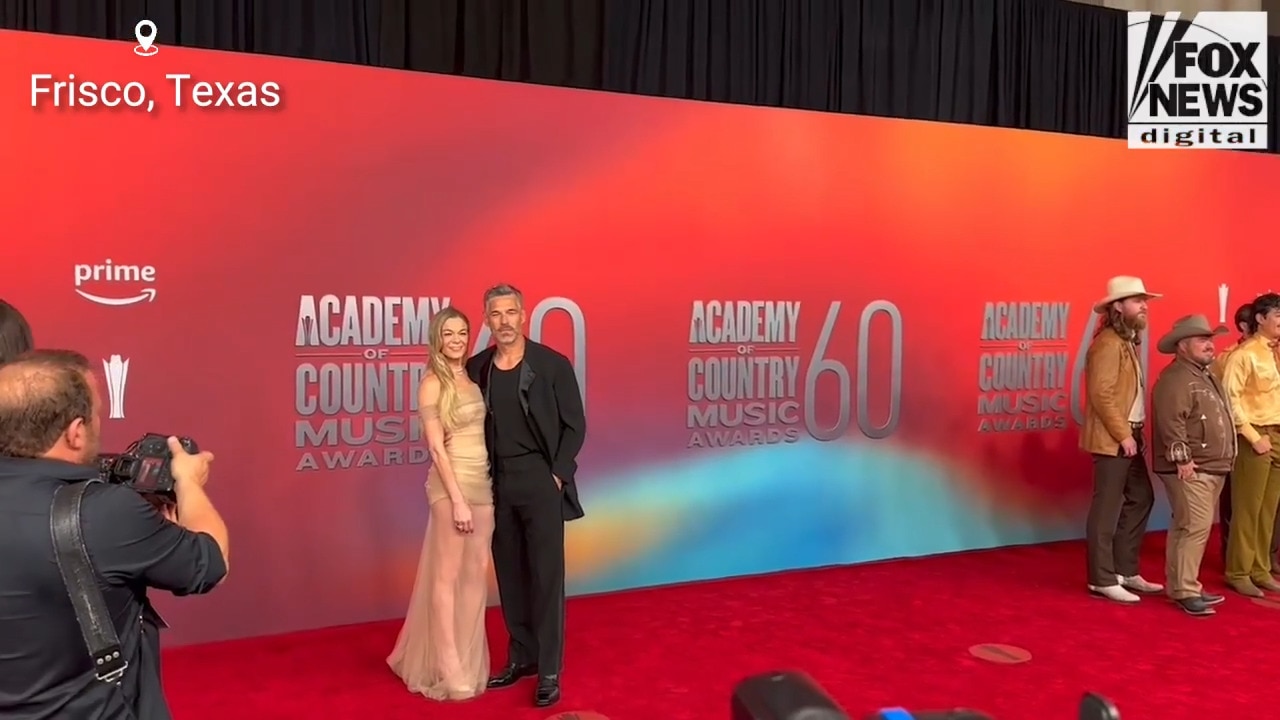 LeAnn Rimes and Eddie Cibrian walk the red carpet at the 2025 ACM Awards