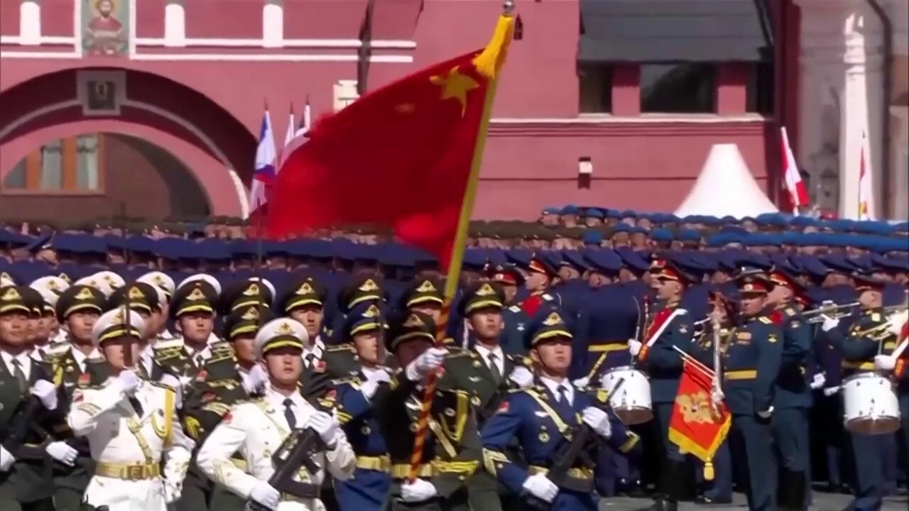 Chinese soldiers march in Russia's Victory Day parade