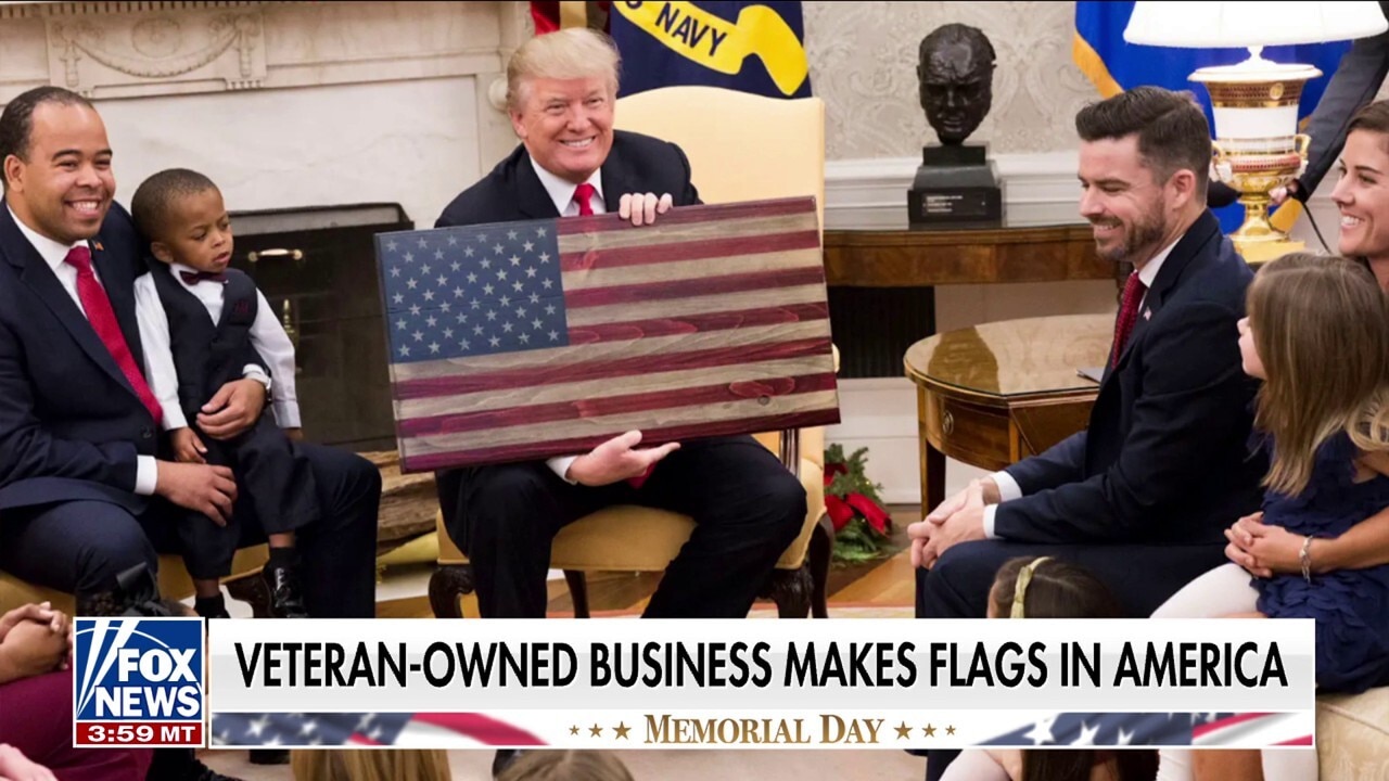 Combat veteran's company makes flags in America