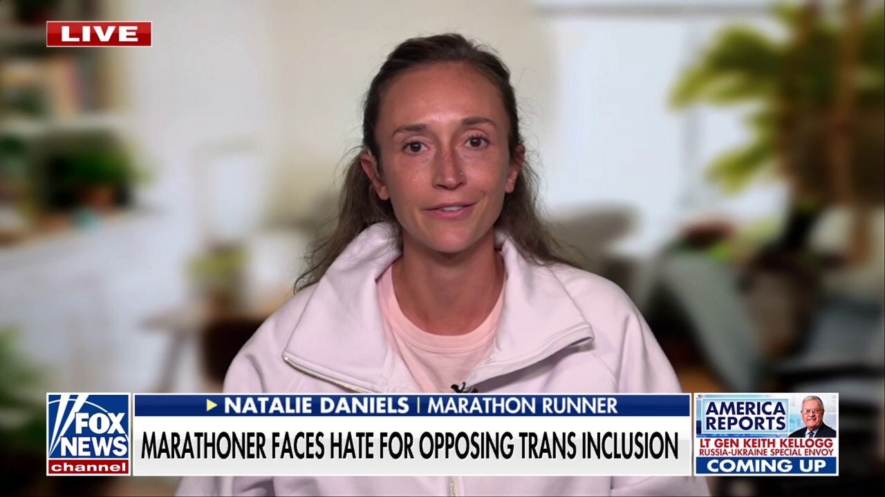 Marathon runner takes heat for opposing biological men in women's sports