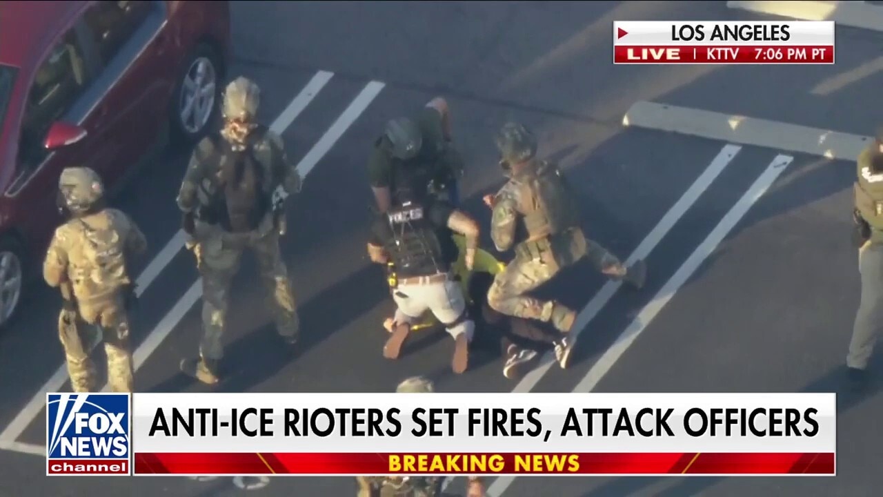 Law enforcement takes down anti-ICE rioter