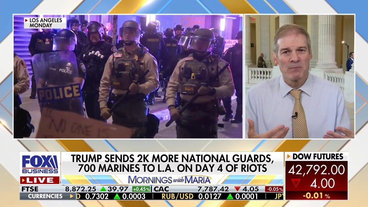 Jim Jordan tears into the left, Gavin Newsom over anti-ICE riots: 'They always get it wrong'