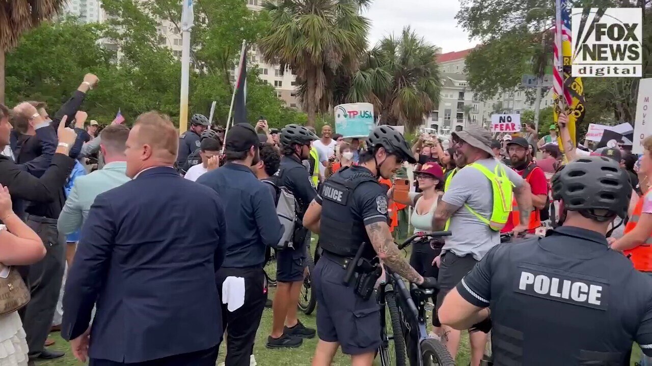 Anti-ICE protesters descend on Turning Point USA Student Action Summit