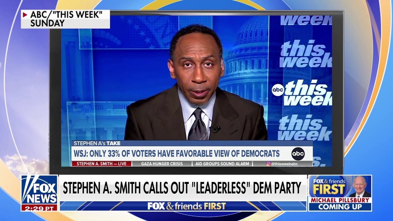 Stephen A Smith calls out 'leaderless' Democrats amid party's record-low polling