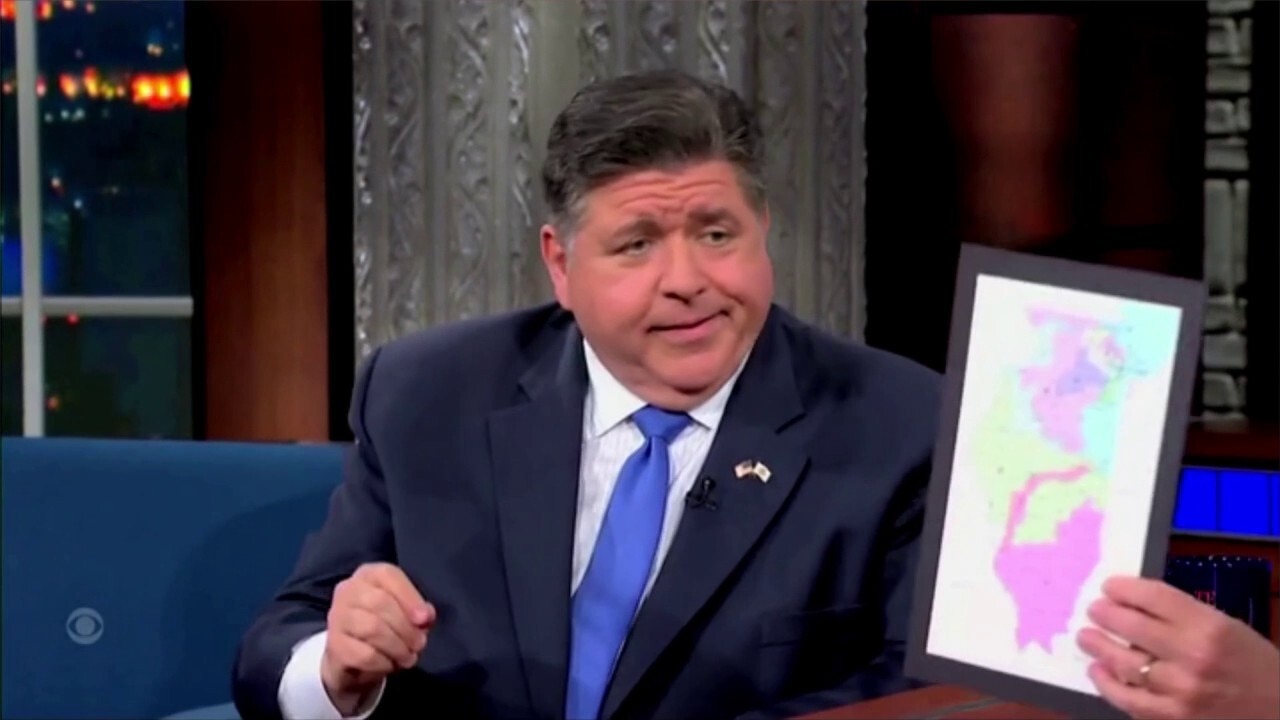Colbert confronts Democratic Gov. JB Pritzker with map gerrymandered Illinois