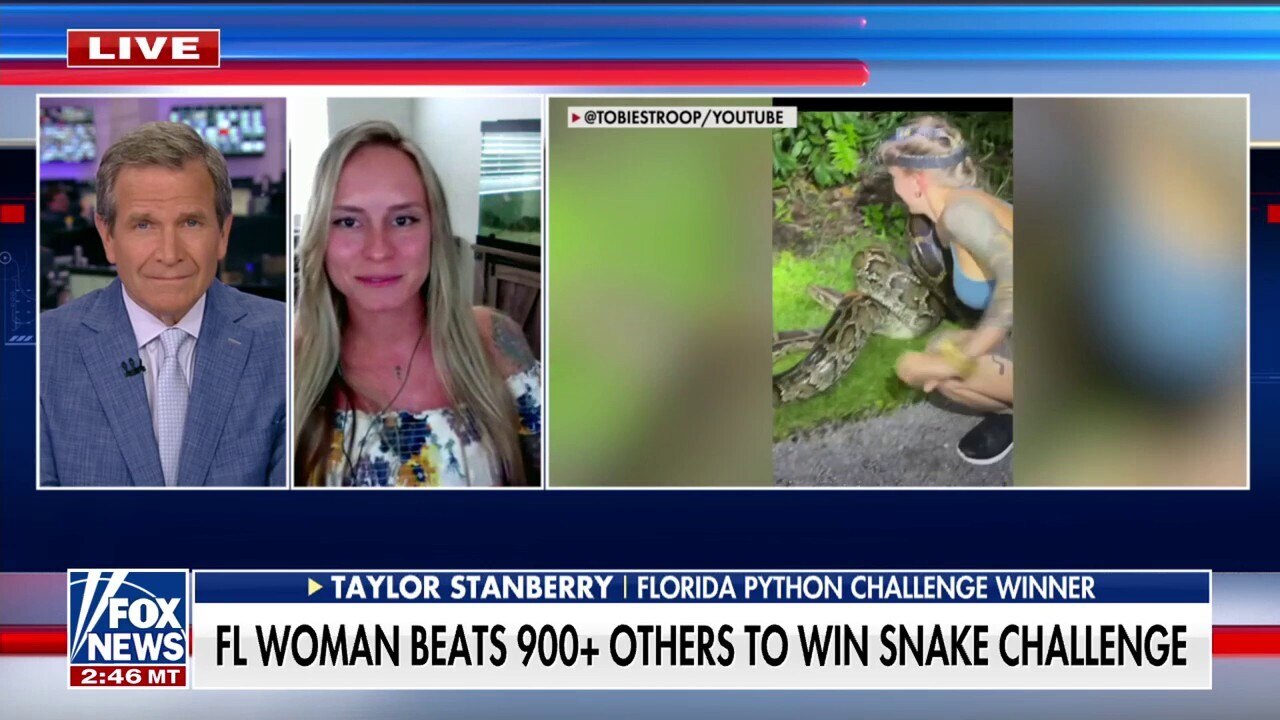 First woman to win the Florida Python Challenge celebrates her victory