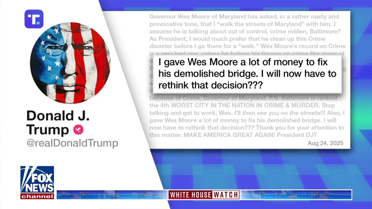 Trump jabs Maryland governor, threatens bridge repair funds