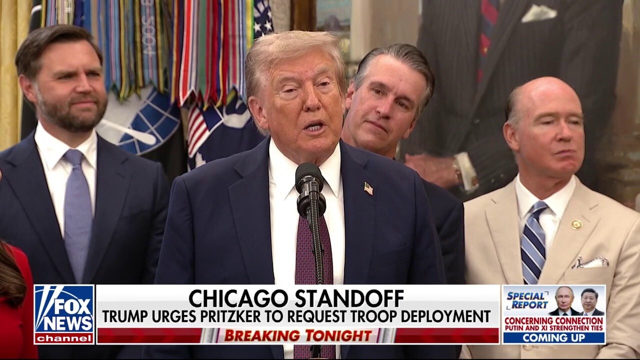 President Trump encourages Pritzker to enlist the help of the National Guard