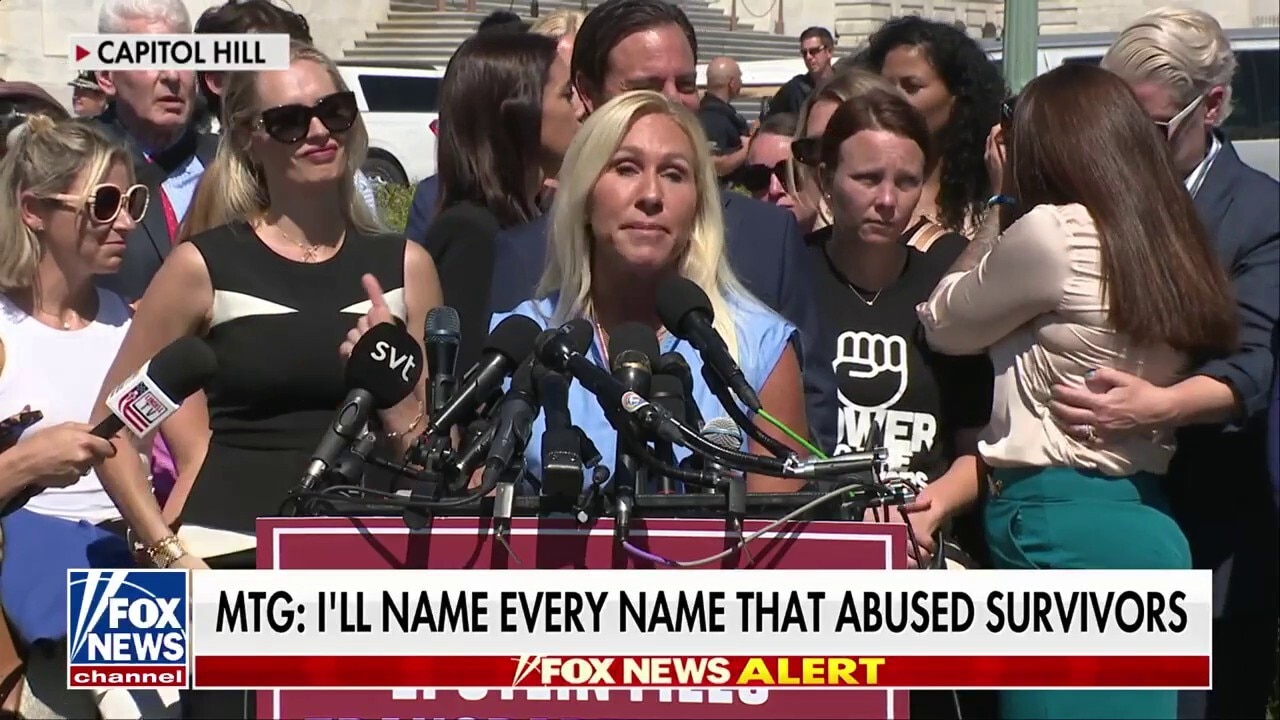 Rep. Marjorie Taylor Greene expresses support for Epstein survivors during emotional speech 