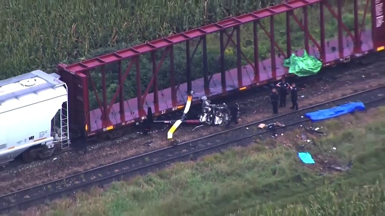 Helicopter makes fiery crash in rural Minnesota