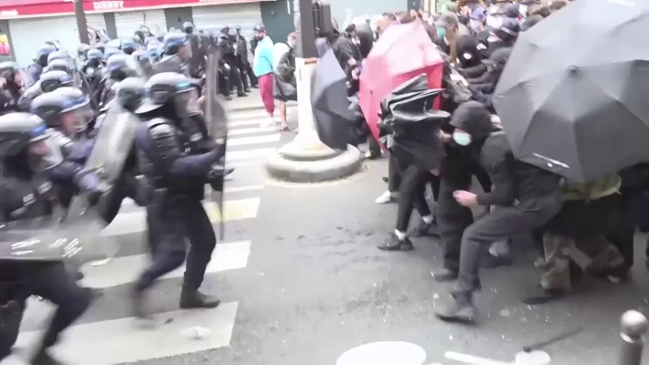 French police charge at protesters in Paris during 'Block Everything' demonstrations
