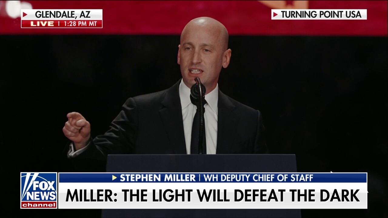 Stephen Miller says ‘we will prevail over the forces of wickedness’ during tribute to Charlie Kirk