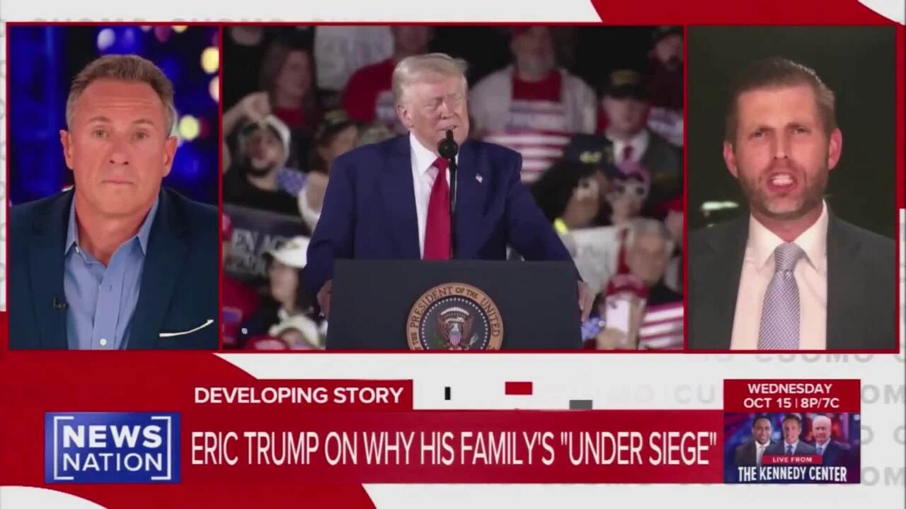 Eric Trump explodes on Chris Cuomo after being asked if his father was 'going after' his 'political opponents'