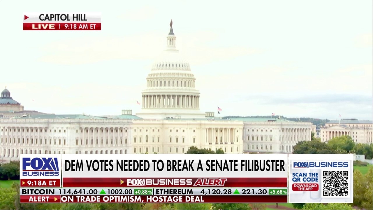  Republican lawmakers push to win over Democratic votes to break Senate filibuster, end shutdown