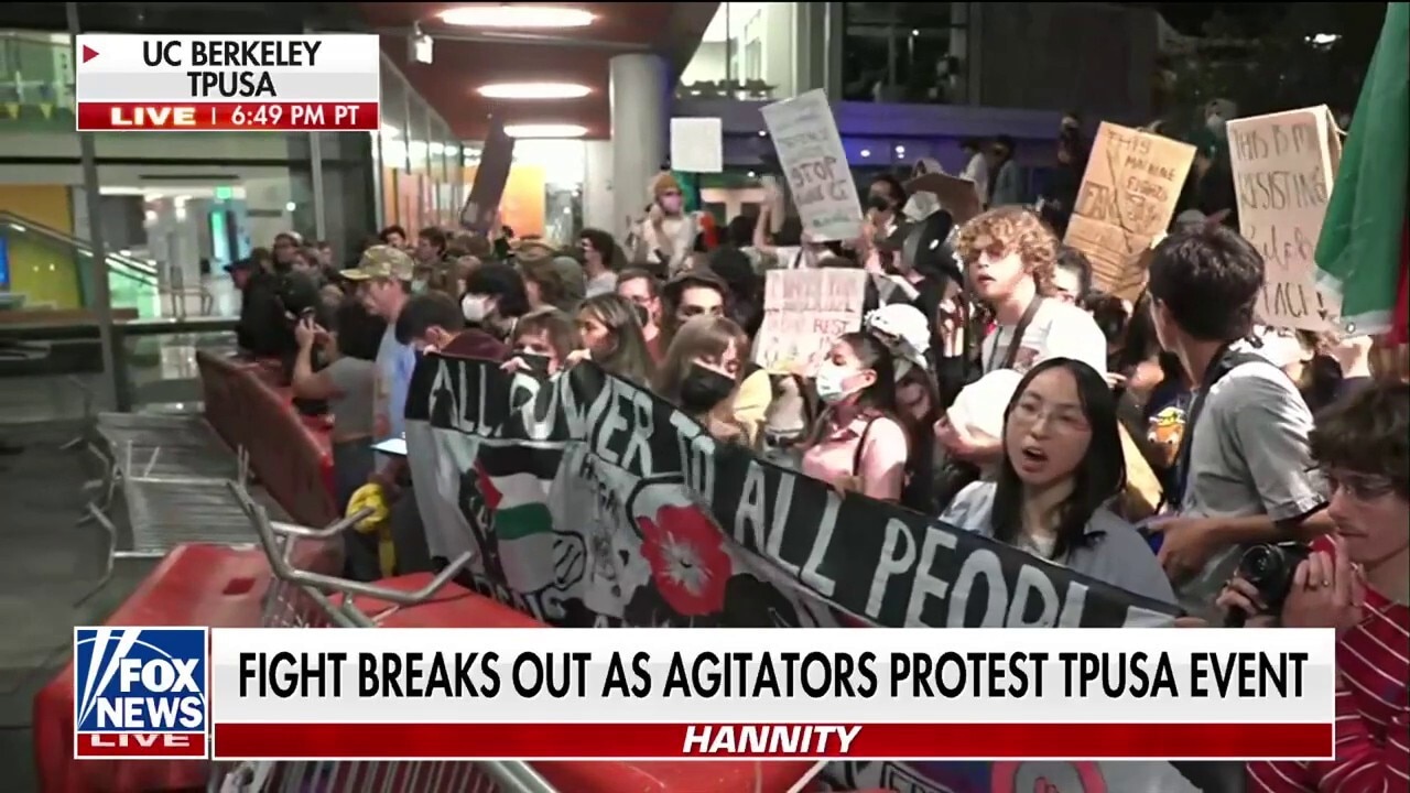Bloody brawl breaks out ahead of Turning Point USA event at UC Berkeley