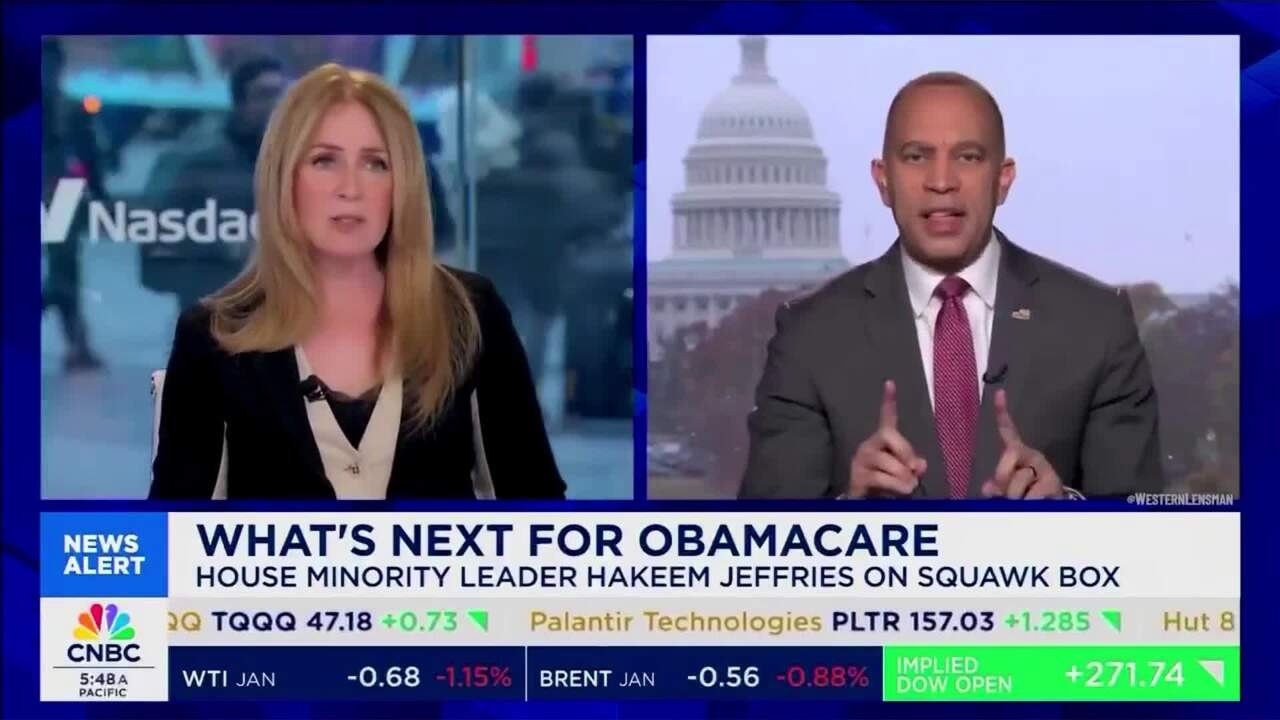 Hakeem Jeffries gets into heated clash with a CNBC host after being pressed on ACA negotiations