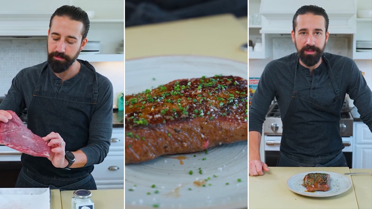Chef Andrew Gruel demonstrates a fast flip-and-sear method for thin steak