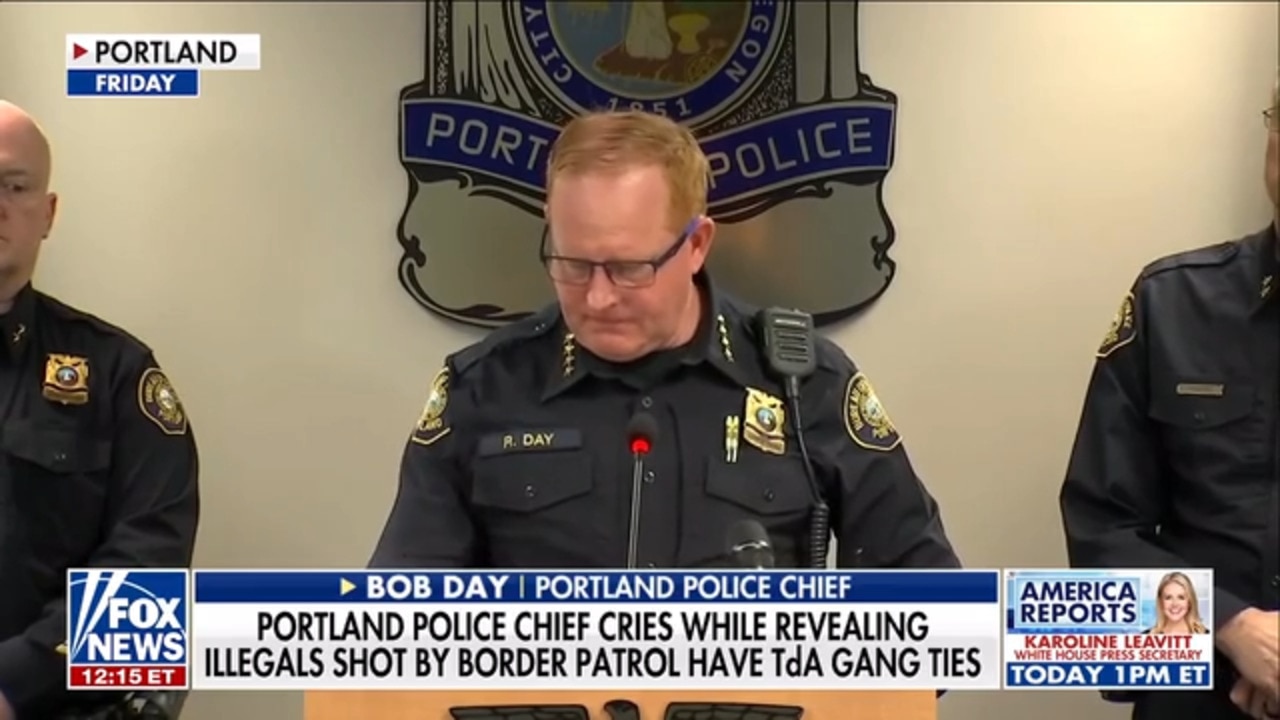 Portland police chief called out for crying after revealing migrants who were shot have gang ties