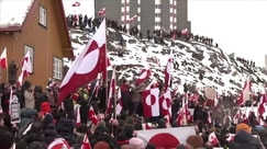 Anti-Trump protesters in Greenland show 'Make America Go Away' signs at demonstration