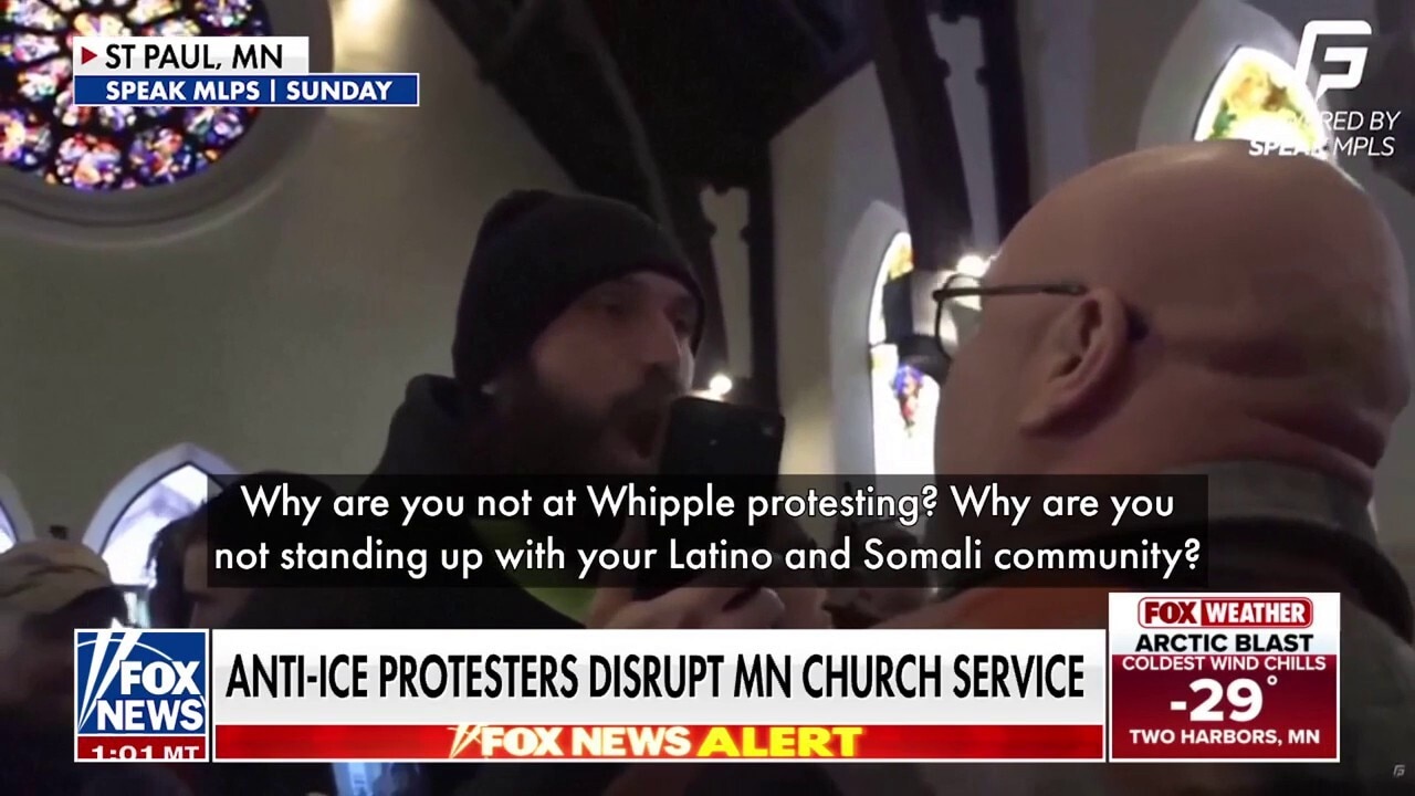 New footage of anti-ICE agitators disrupting church service call building 'house of the devil'
