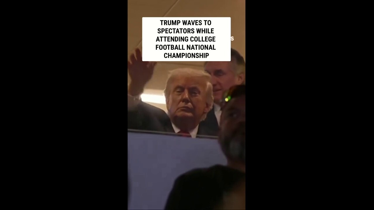 Trump seen waving to spectators during college football national championship