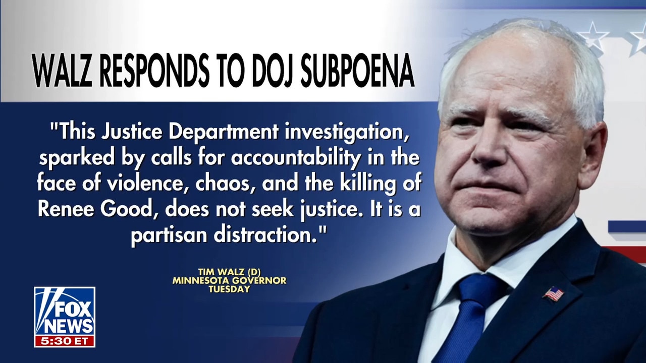 Walz fires back at Justice Department over subpoenas: 'Partisan distraction'