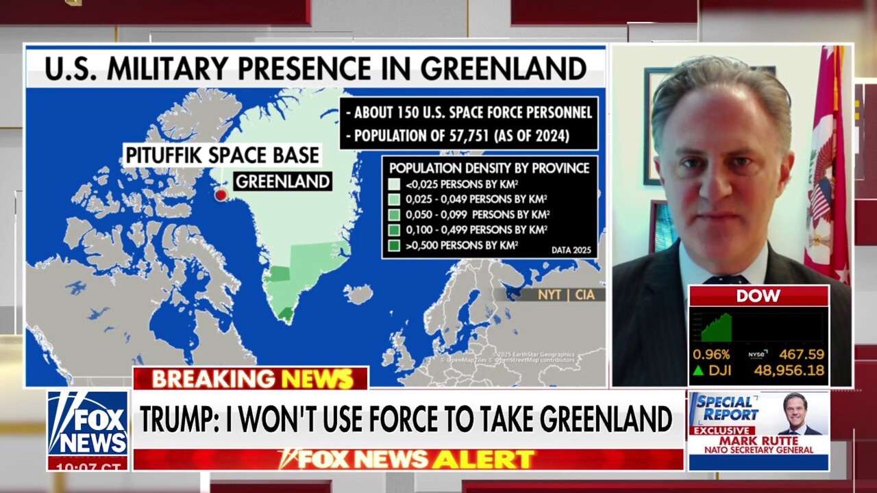 Trump says he will not use military force to acquire Greenland