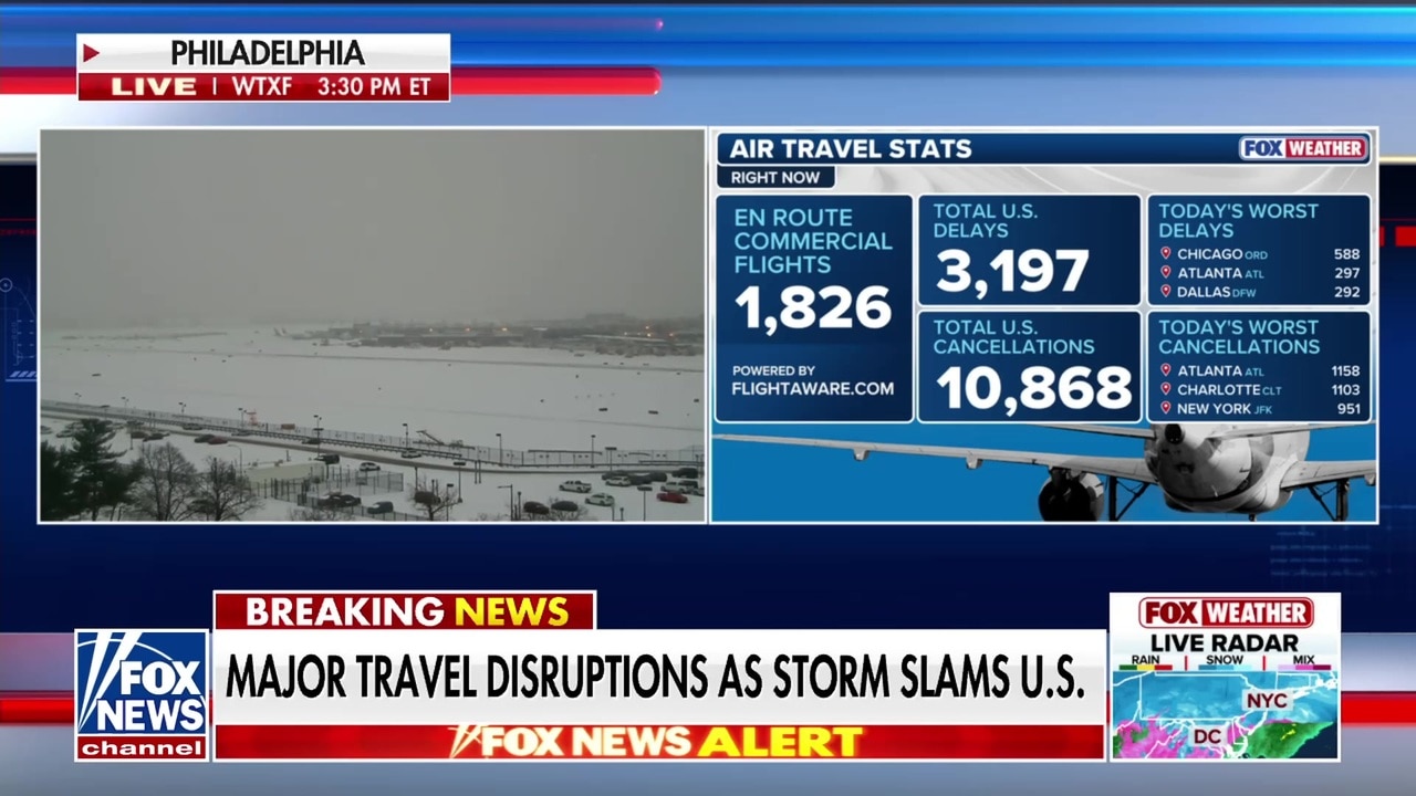 Airports nationwide see most flight cancellations since COVID-19 pandemic amid winter storm
