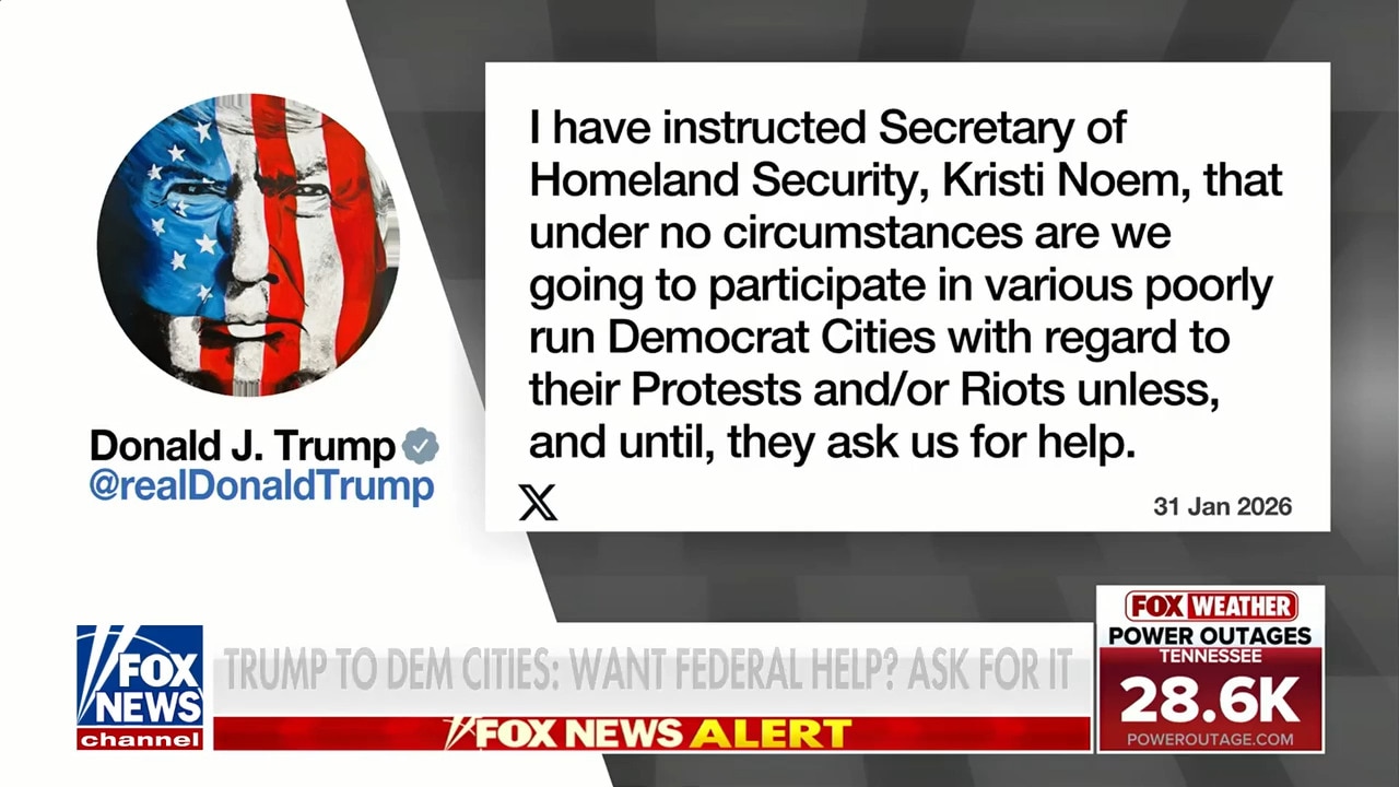 Trump says Democrat-run cities won't get federal help for protests unless requested