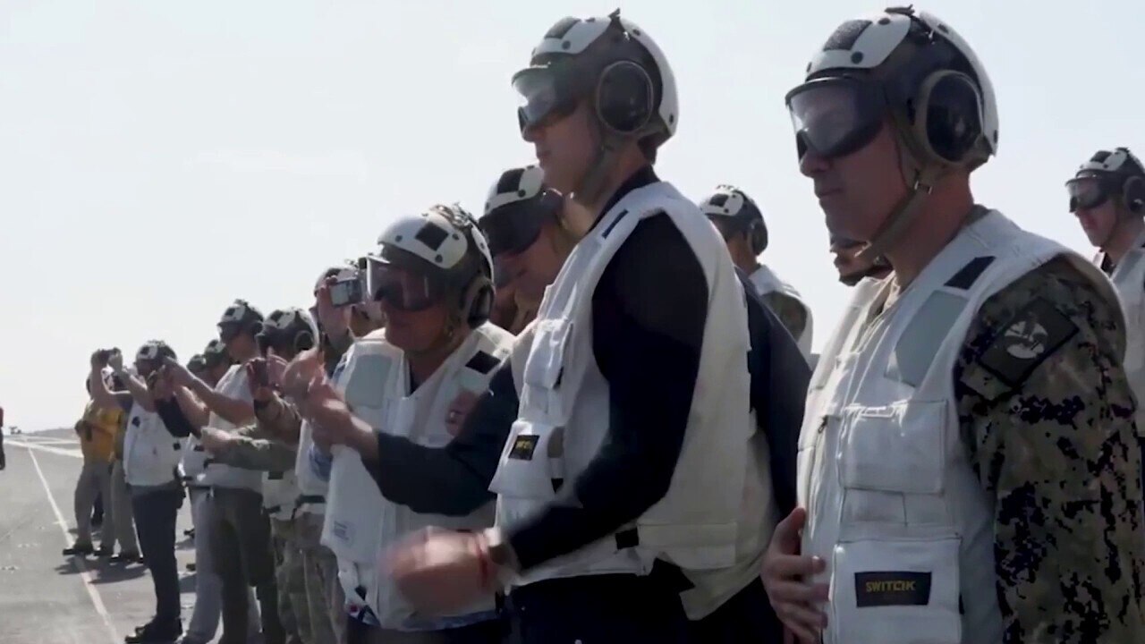 Steve Witkoff, Jared Kushner visit aircraft carrier in Middle East amid Iran tensions