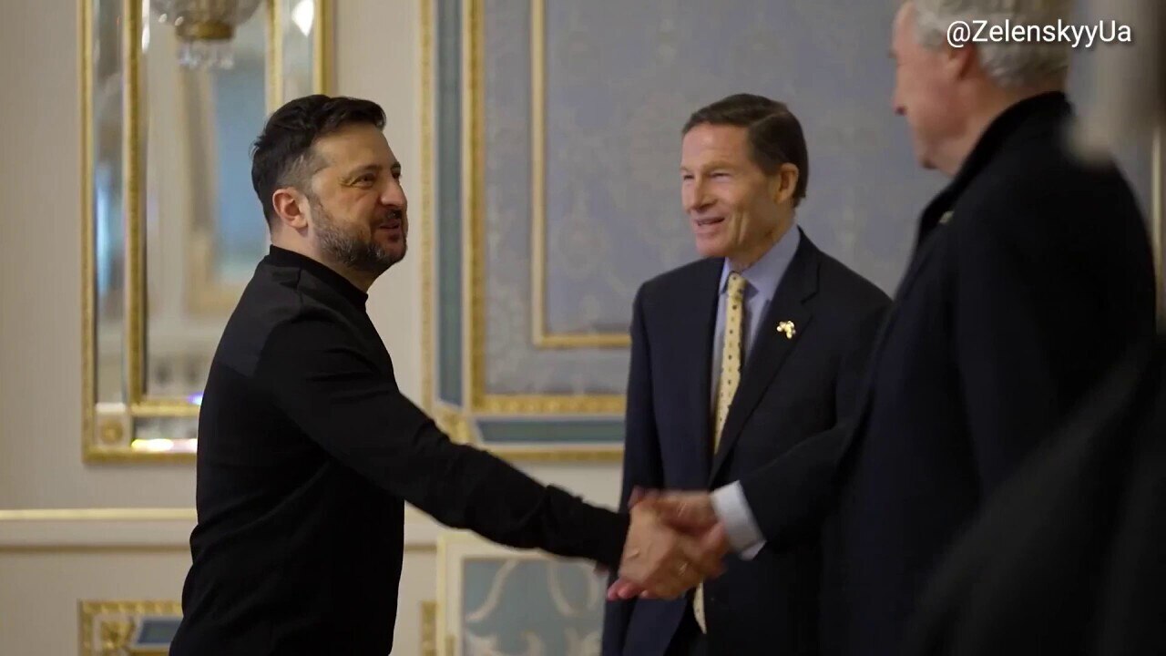 Ukrainian President Zelenskyy meets with two U.S. Senate Democrats