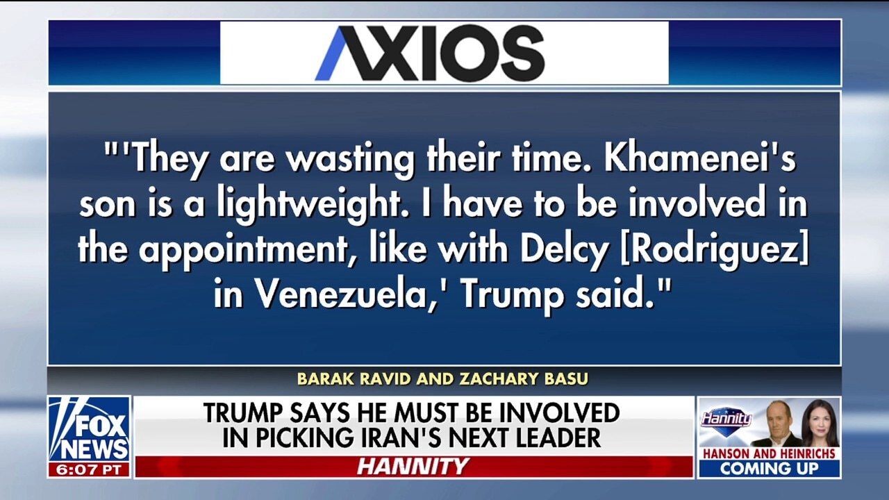 President Trump wants to be involved in choosing Iran's next leader