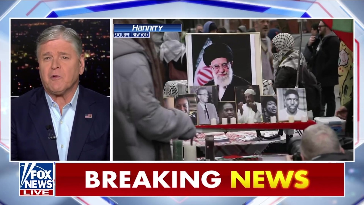 Nicole Parker talks to New Yorkers at vigil for Iran’s Khamenei