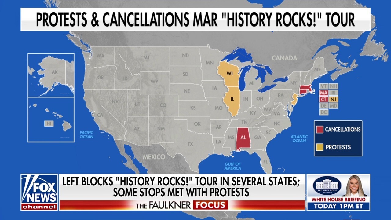 Protesters block Education Dept's 'History Rocks!' tour in several states