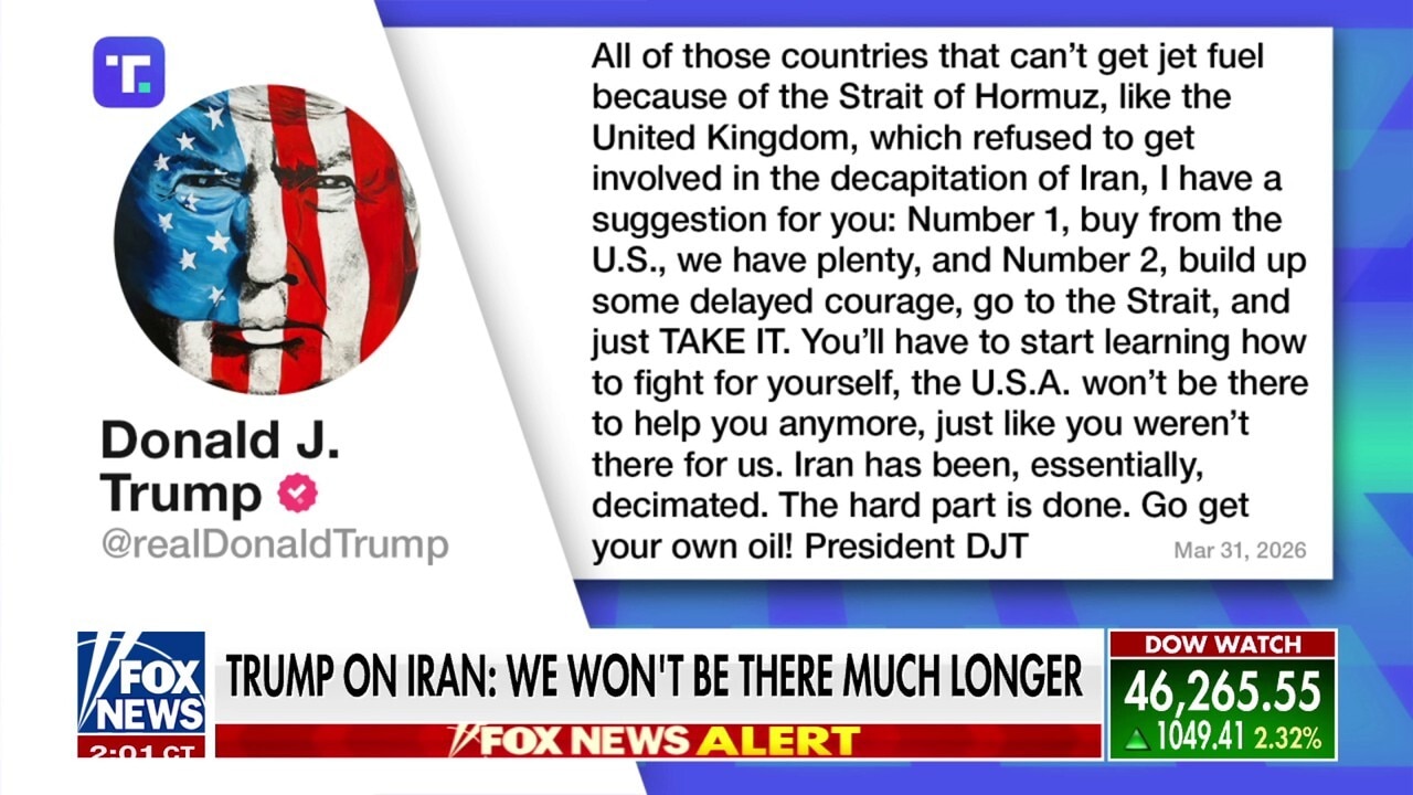 Trump urges countries reliant on Iranian oil to ‘take it’ from Strait of Hormuz