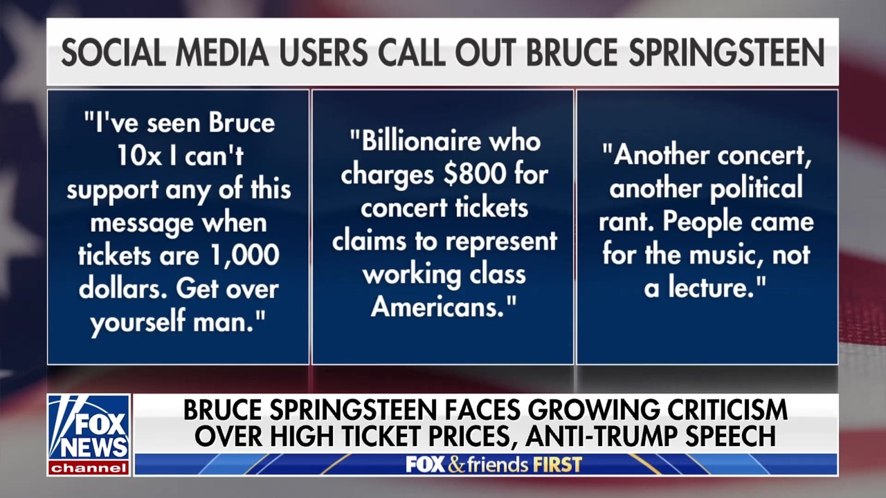Bruce Springsteen faces growing criticism over high ticket prices, anti-Trump speech