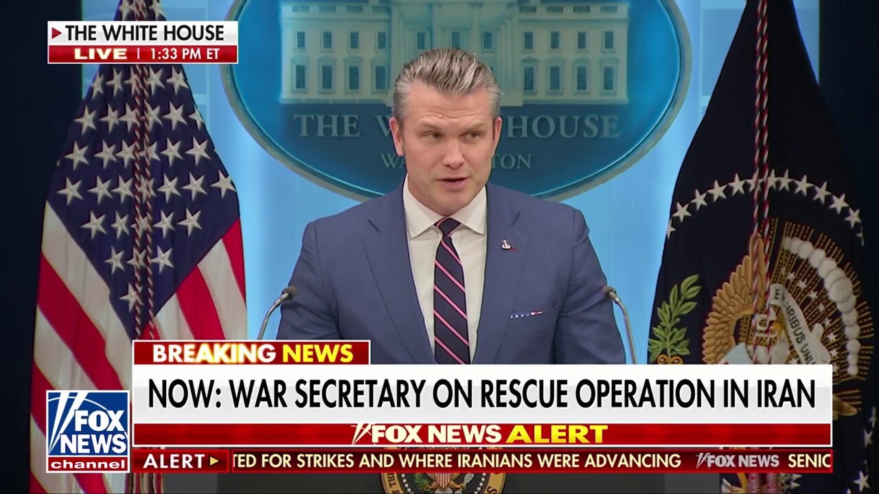 Pete Hegseth praises rescue mission of downed airman at Trump press conference: 'We leave no man behind - and that is not luck'