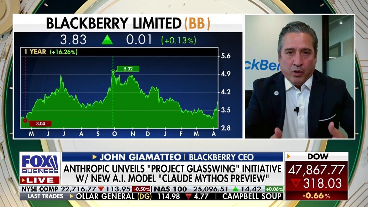 BlackBerry CEO speaks on Anthropic's AI cybersecurity model and QNX systems