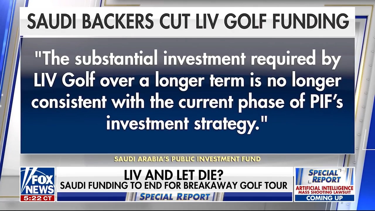 Saudi Arabia ends LIV Golf funding as future of breakaway tour in jeopardy